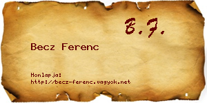 Becz Ferenc névjegykártya